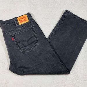 Levi's 569 Loose Straight Jeans Mens 40x30 Black Faded Denim 00569-0125